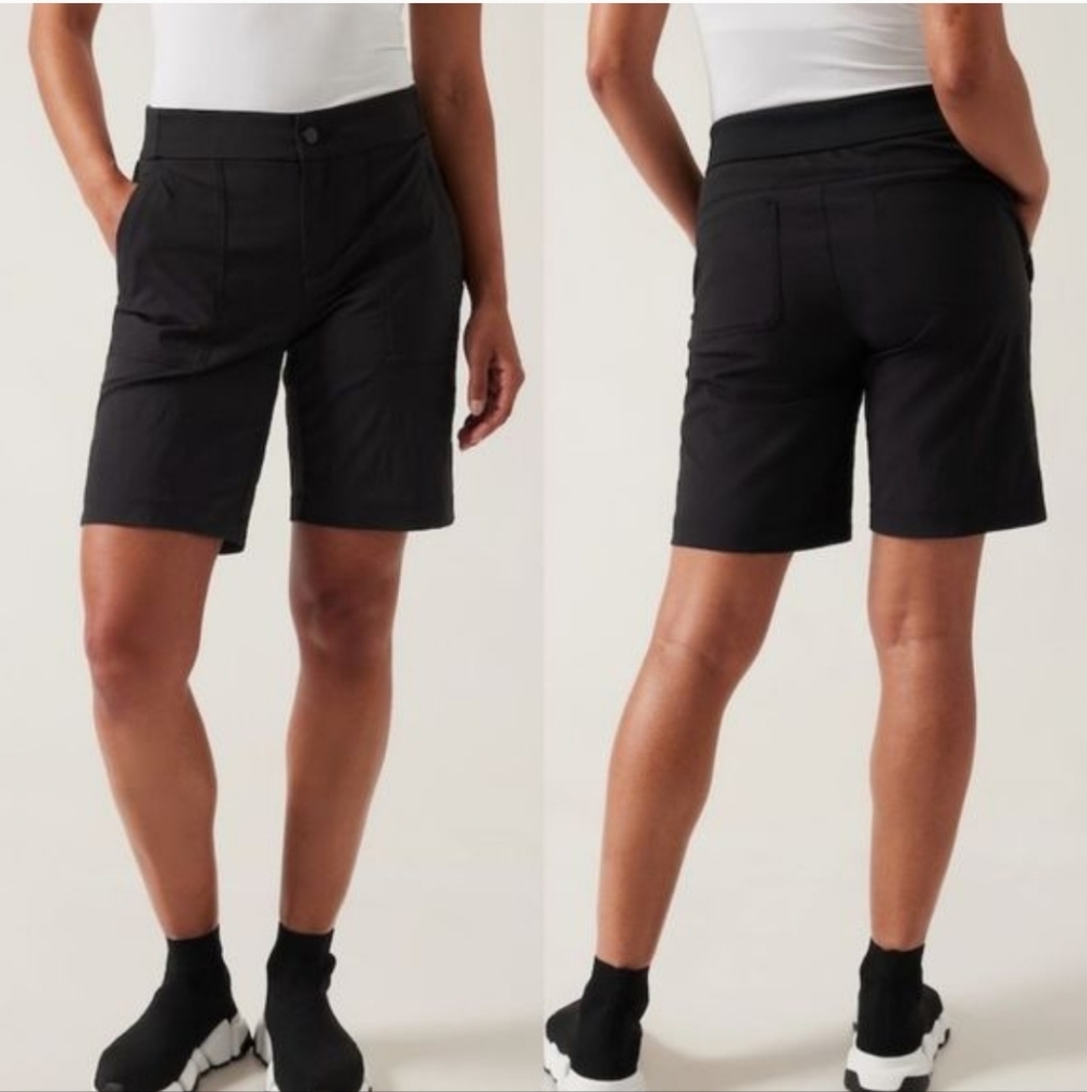 Athleta Black Trekkie Bermuda 2.0 Shorts Size 10
